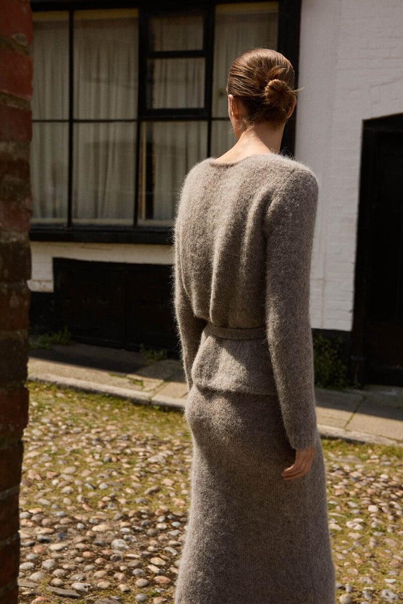 Cortefiel Falda Midi confeccionada con alpaca