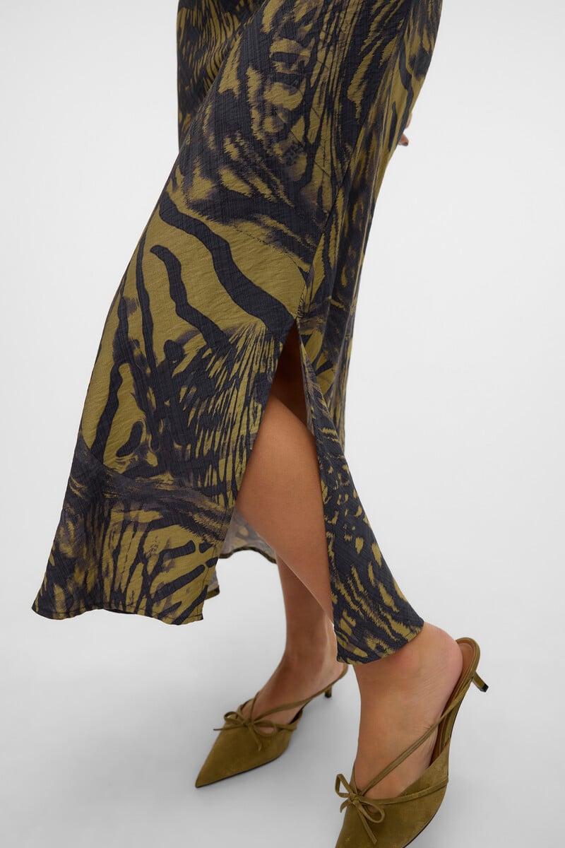 Cortefiel Falda Midi Estampada