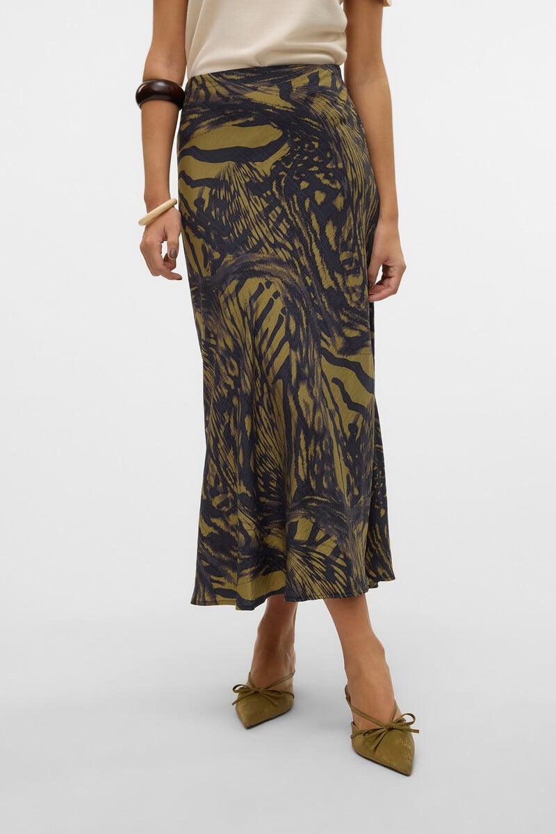 Cortefiel Falda Midi Estampada