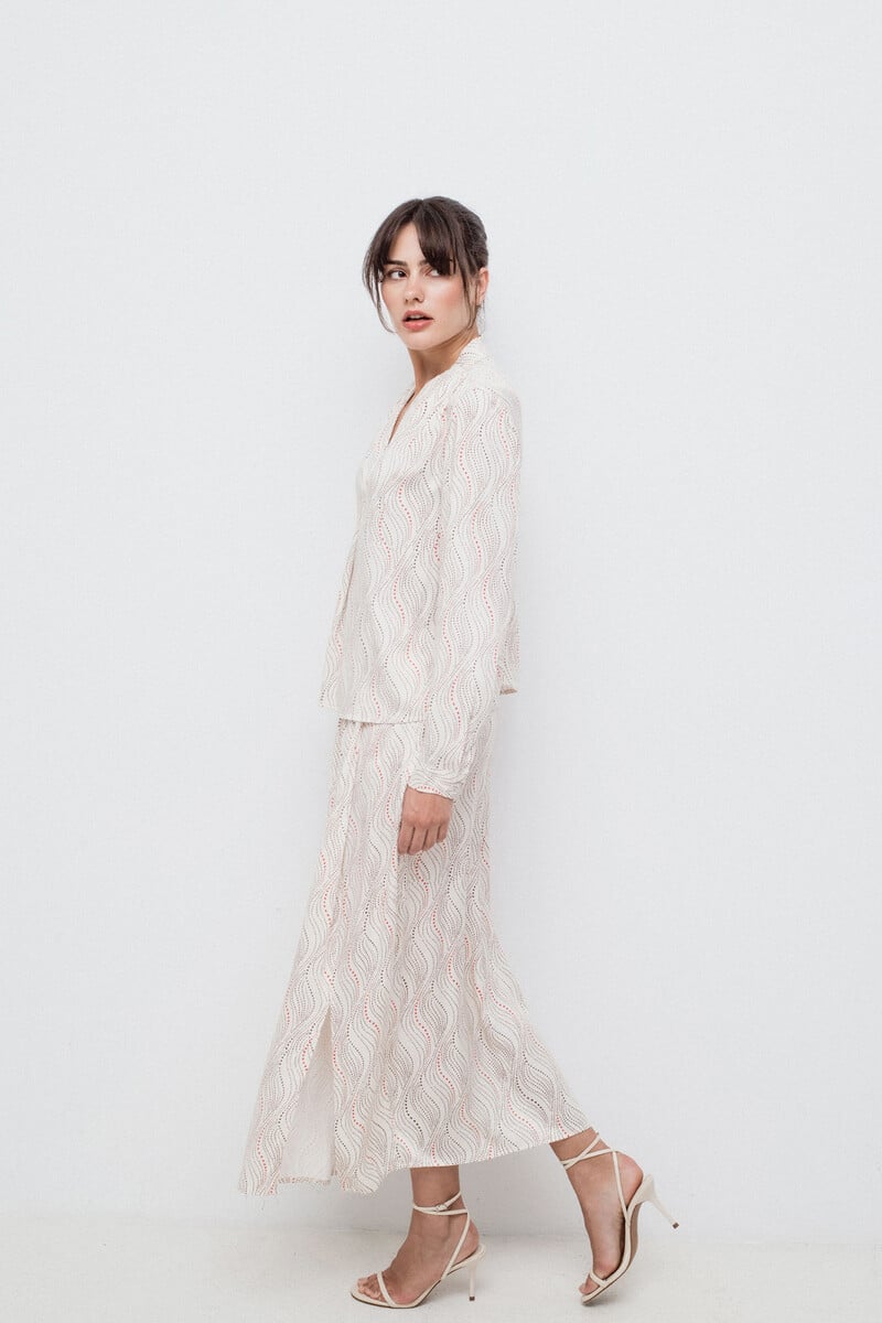 Cortefiel Falda Midi Estampada