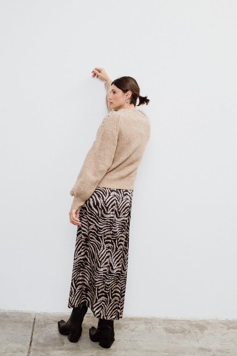 Cortefiel Falda Midi Estampada