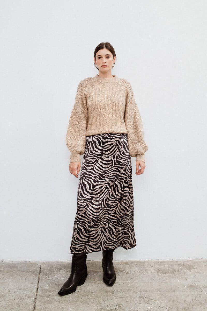 Cortefiel Falda midi estampada