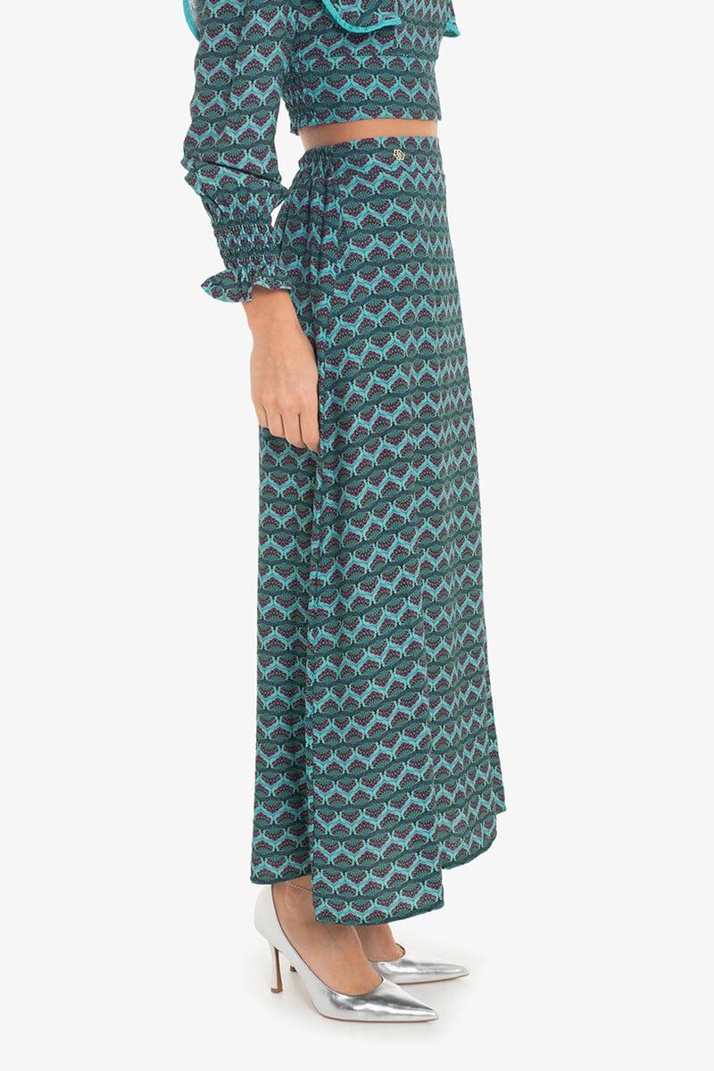 Cortefiel Falda Midi Estampado Geométrico