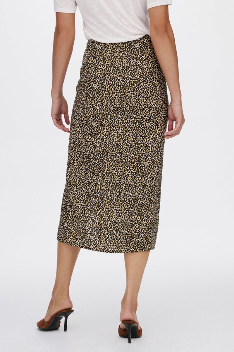 Cortefiel Falda Midi Estampado Leopardo