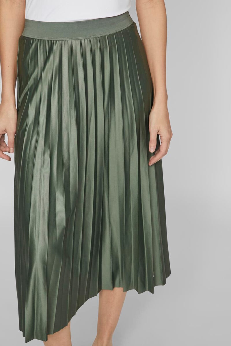 Cortefiel Falda Midi Plisada Satinada