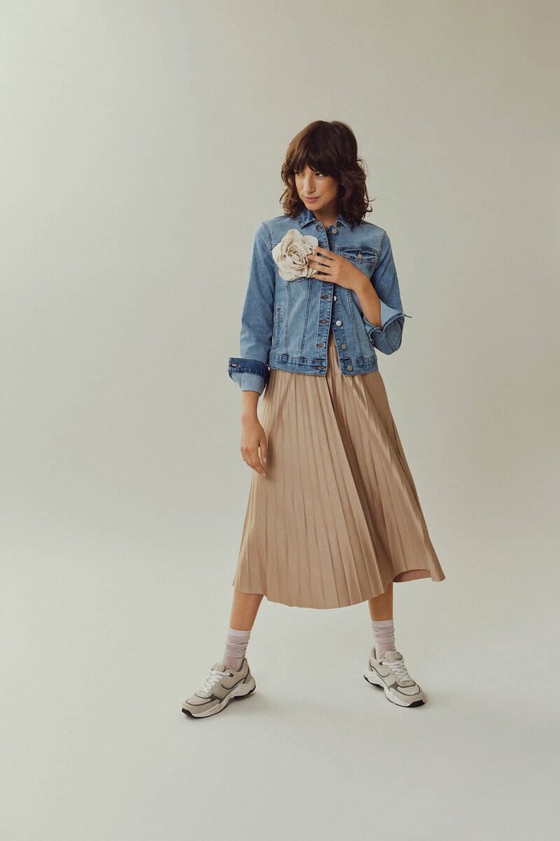 Cortefiel Falda midi plisada