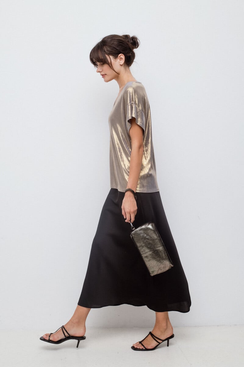 Cortefiel Falda Midi Satén