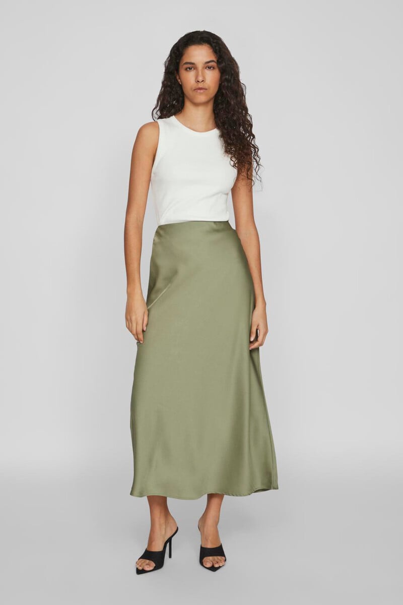 Cortefiel Falda midi satén