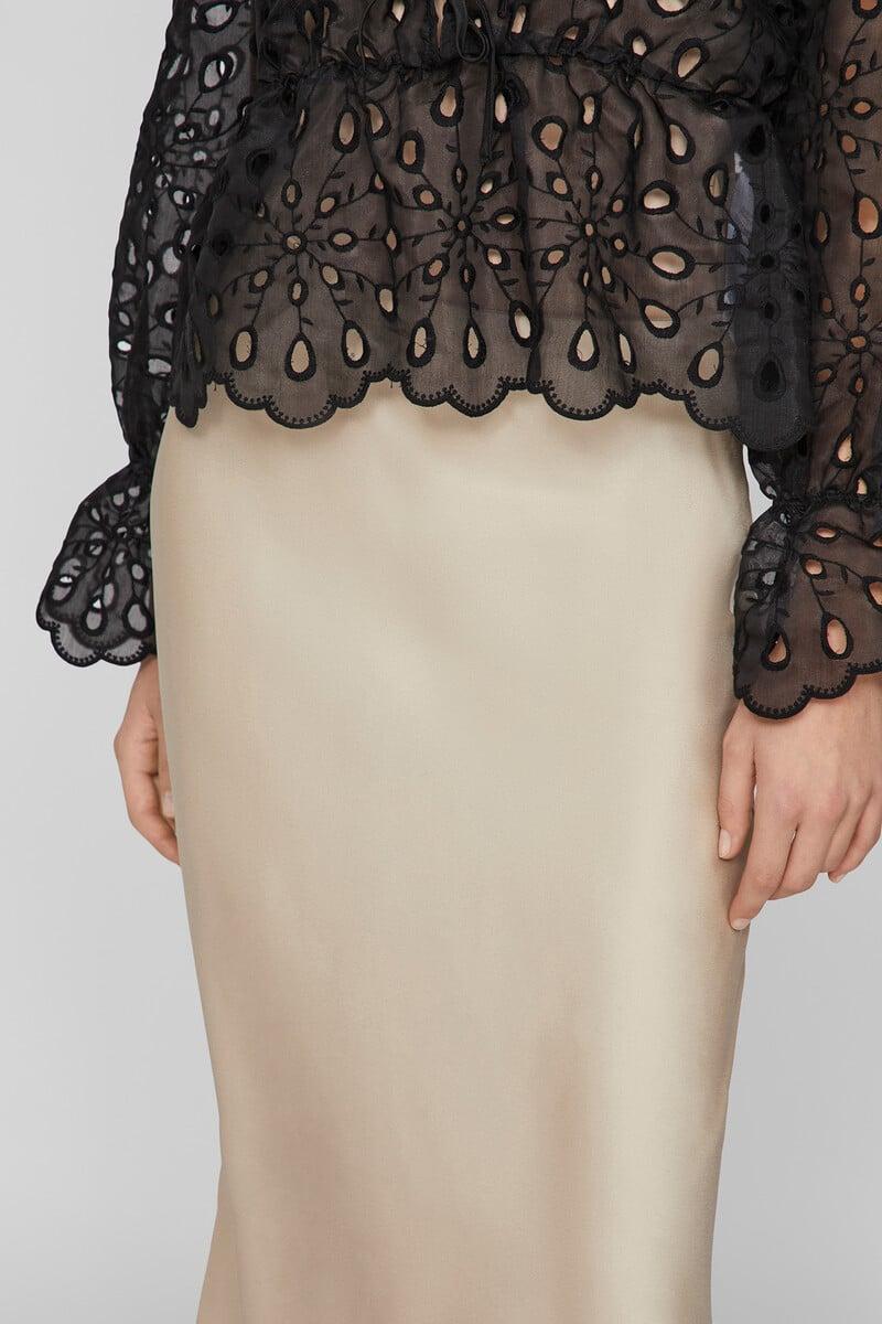 Cortefiel Falda Midi Satén