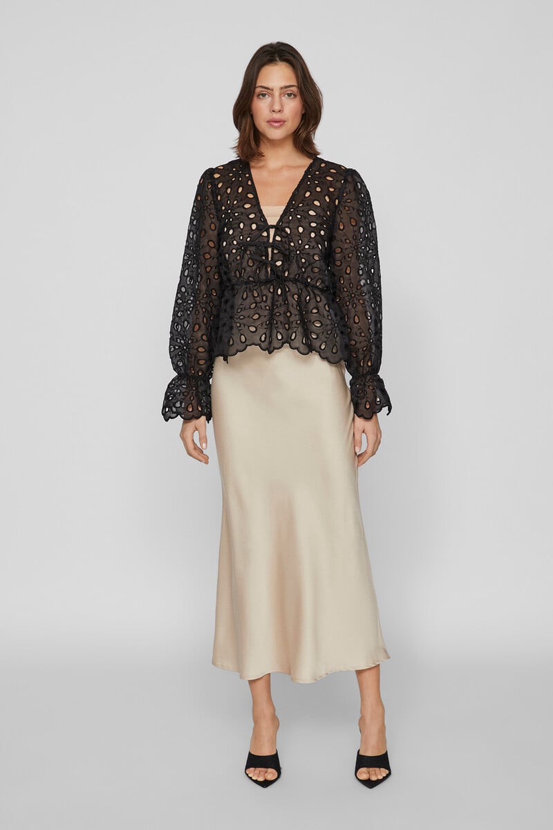 Cortefiel Falda midi satén