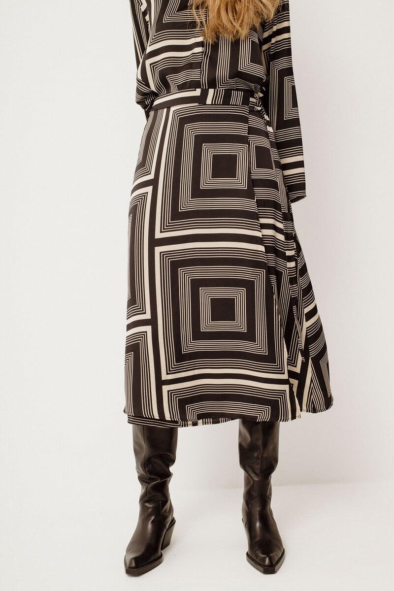 Cortefiel Falda Midi Satinada