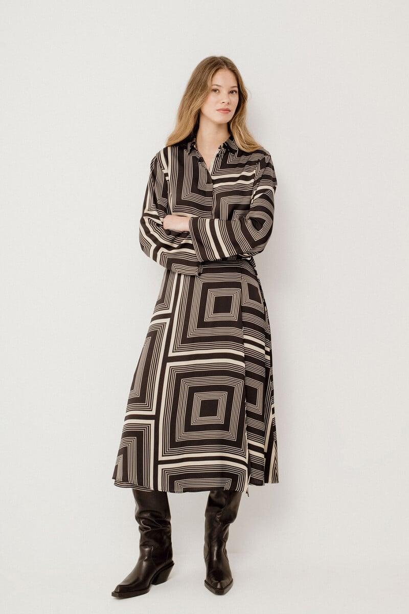 Cortefiel Falda midi satinada