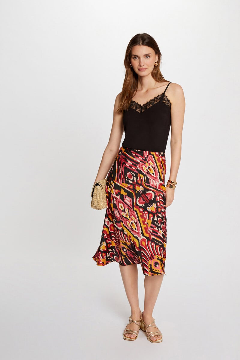 Cortefiel Falda recta estampada