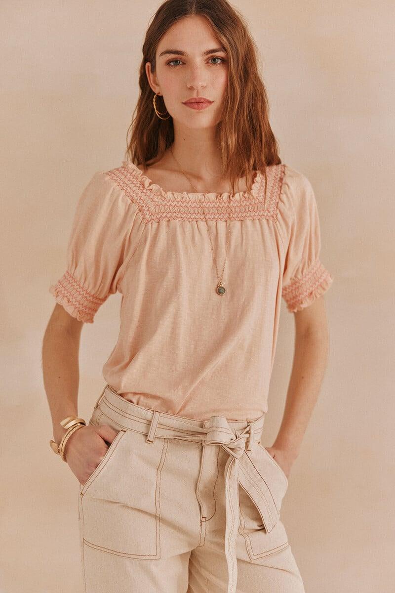 Cortefiel Fe. Camiseta Smock