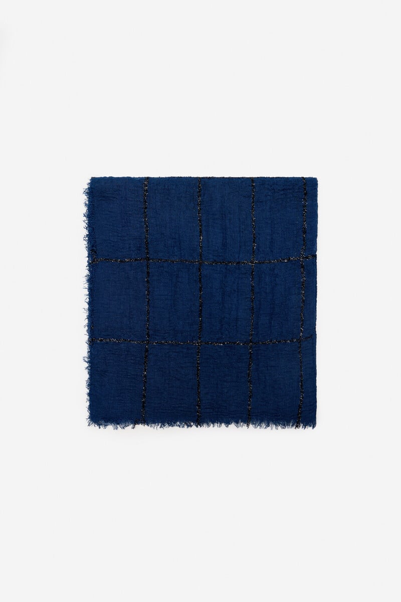 Cortefiel Fular Cuadros Lurex