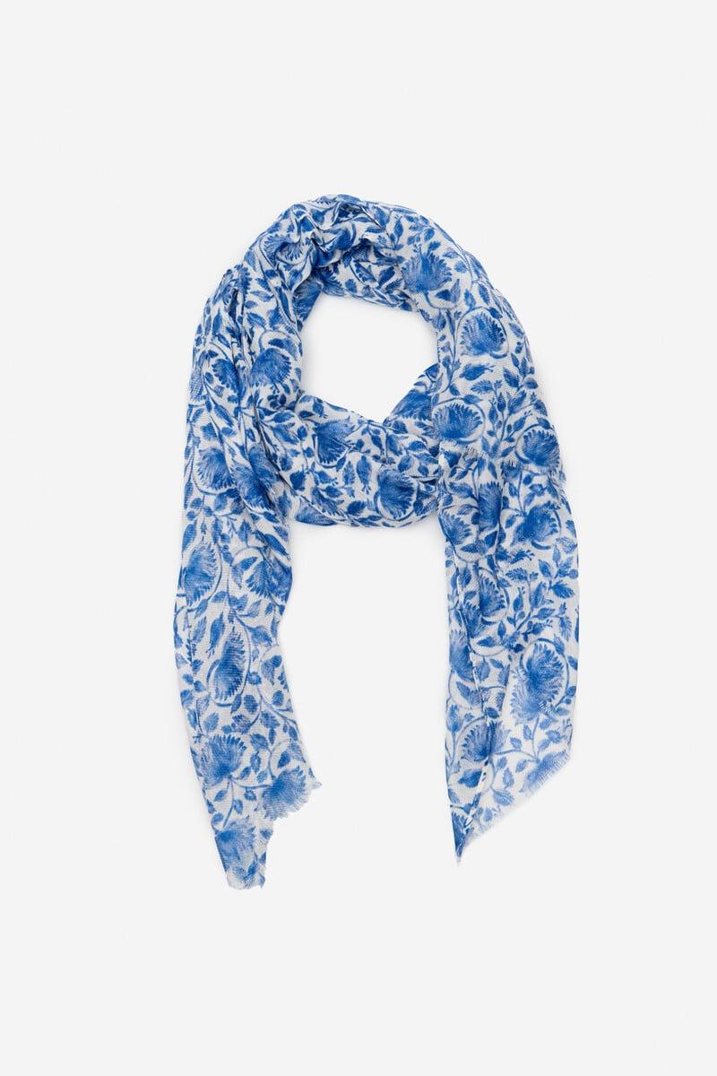 Cortefiel Fular Floral Bicolor