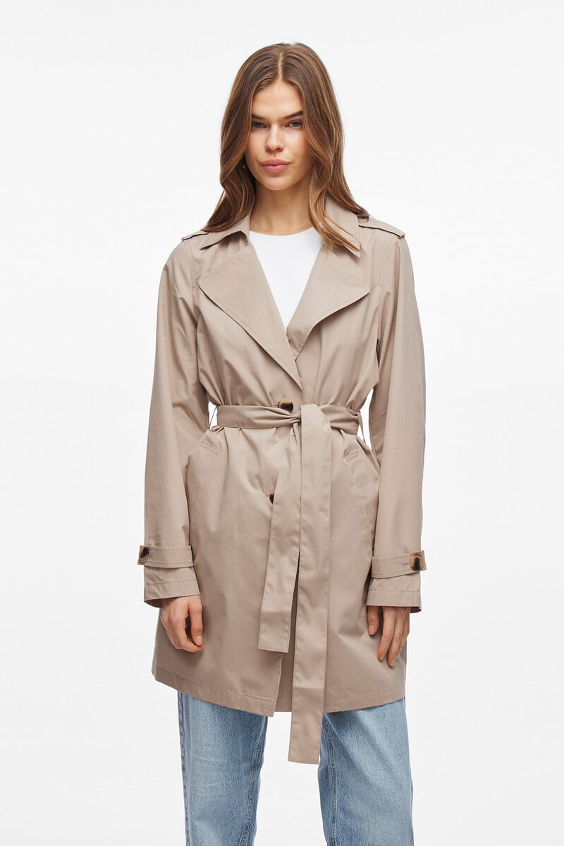 Cortefiel Gabardina 3/4 anudada