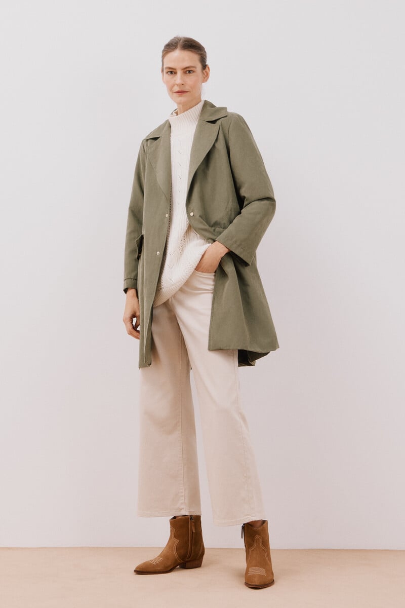 Cortefiel Gabardina Fluida Waterrrepelent