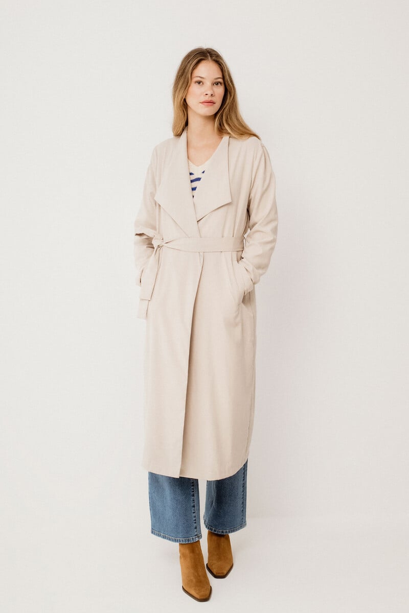 Cortefiel Gabardina Larga Anudada