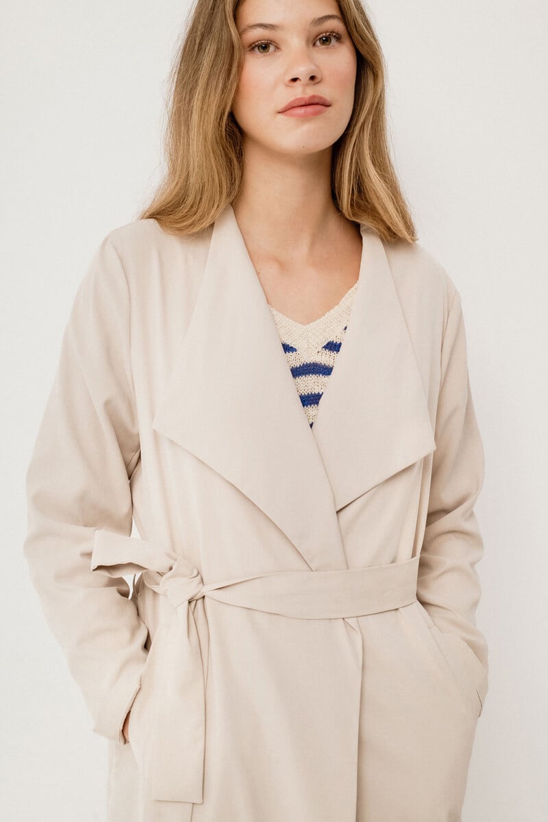 Cortefiel Gabardina Larga Anudada