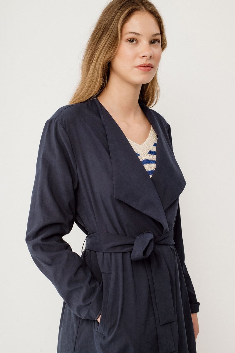 Cortefiel Gabardina Larga Anudada