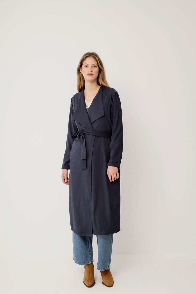 Cortefiel Gabardina larga anudada