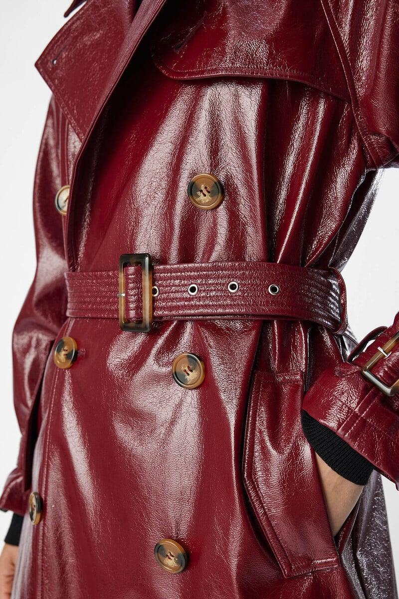 Cortefiel Gabardina Larga Efecto Piel