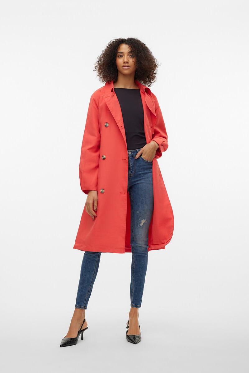 Cortefiel Gabardina Midi Con Lazada