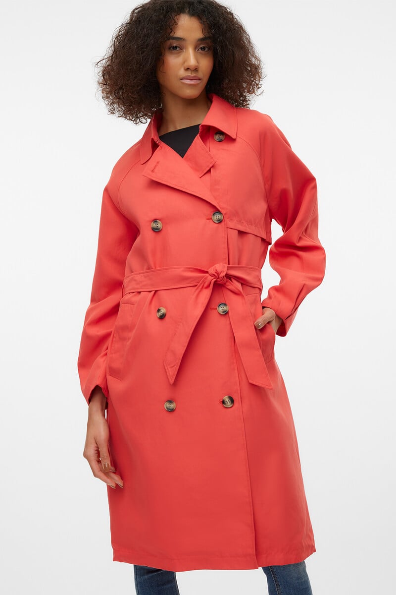 Cortefiel Gabardina midi con lazada