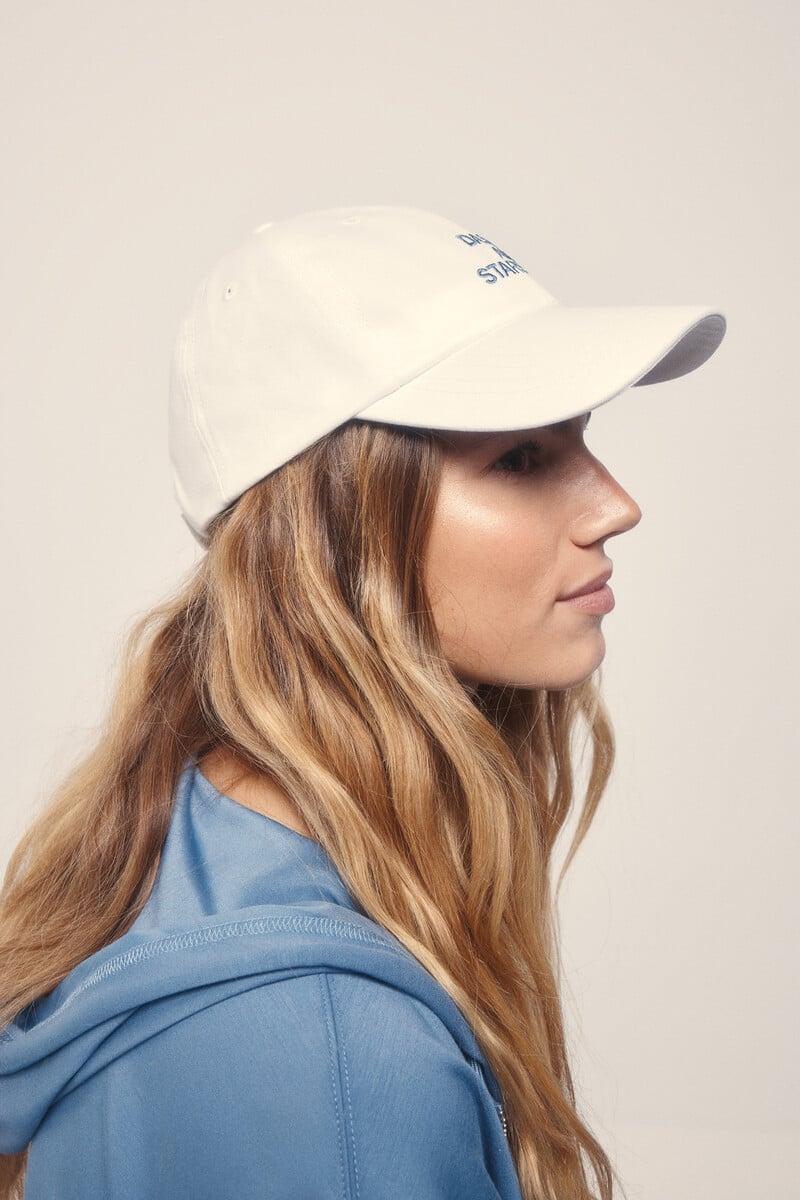 Cortefiel Gorra Blanca Algodón Logo