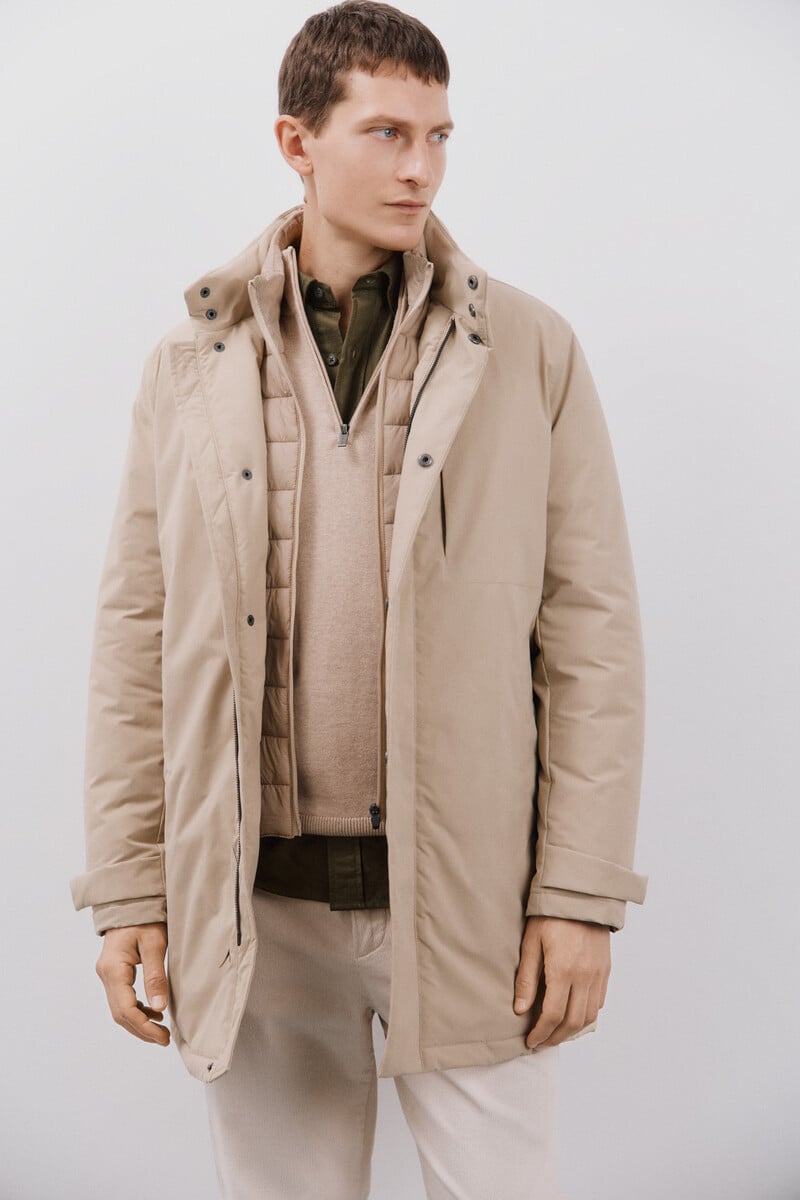Cortefiel Impermeable Con Desmontable