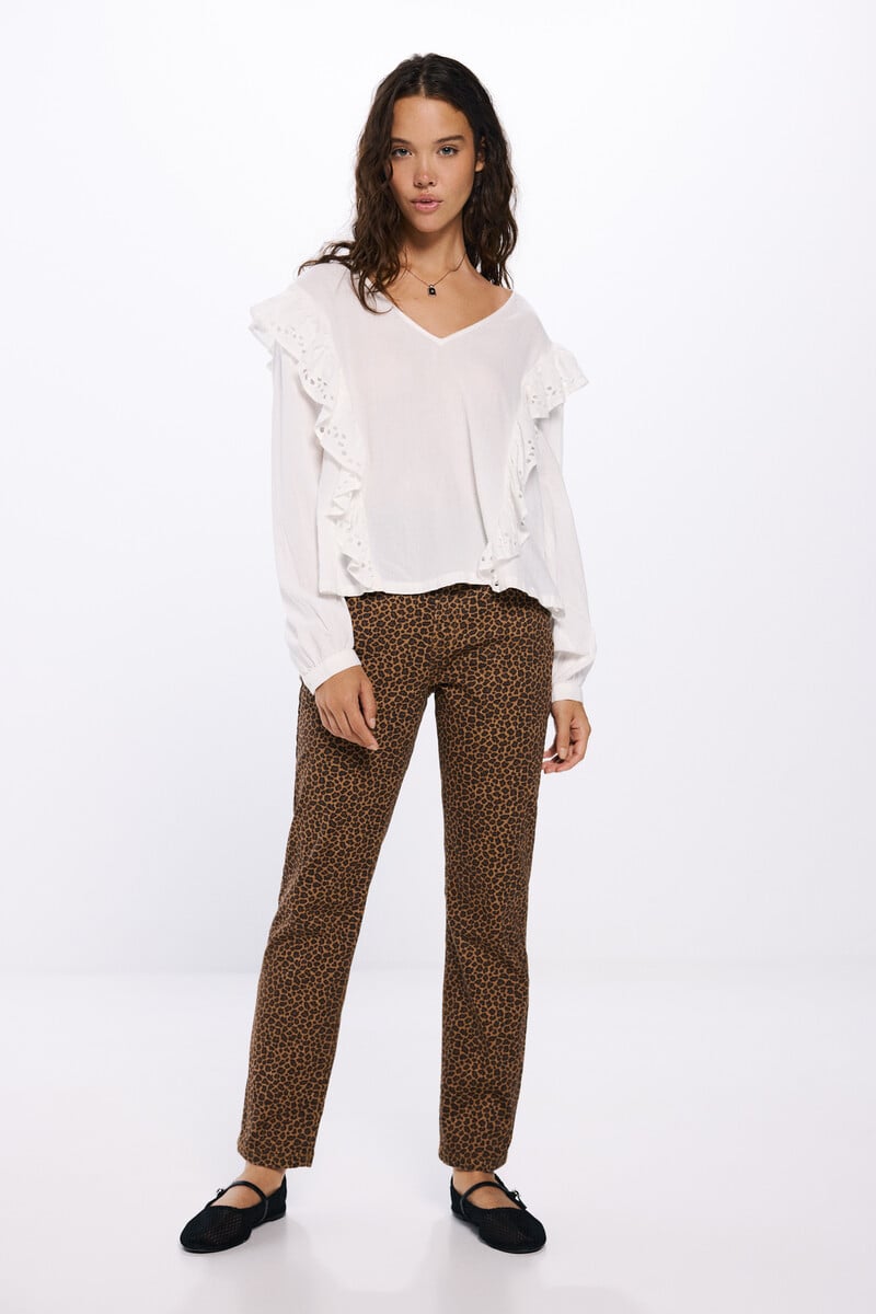 Cortefiel Jeans Estampado Leopardo