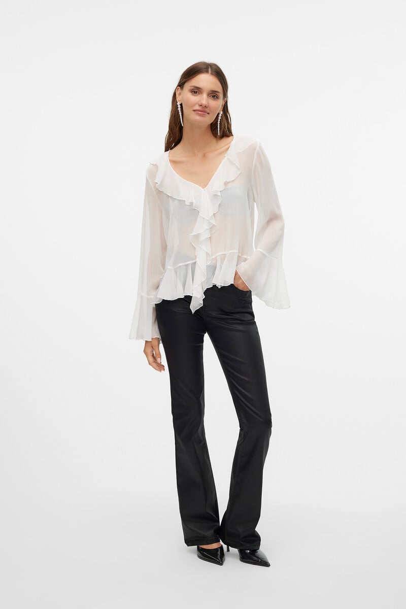 Cortefiel Jeans flared de mujer efecto polipiel