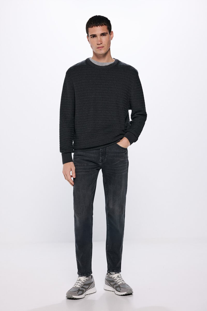 Cortefiel Jeans gris oscuro skinny fit
