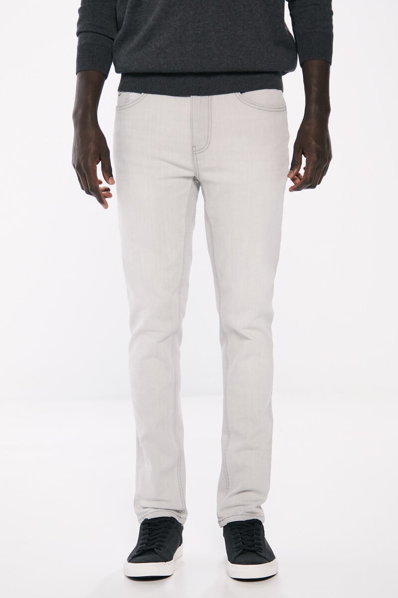 Cortefiel Jeans Skinny Fit Gris Claro