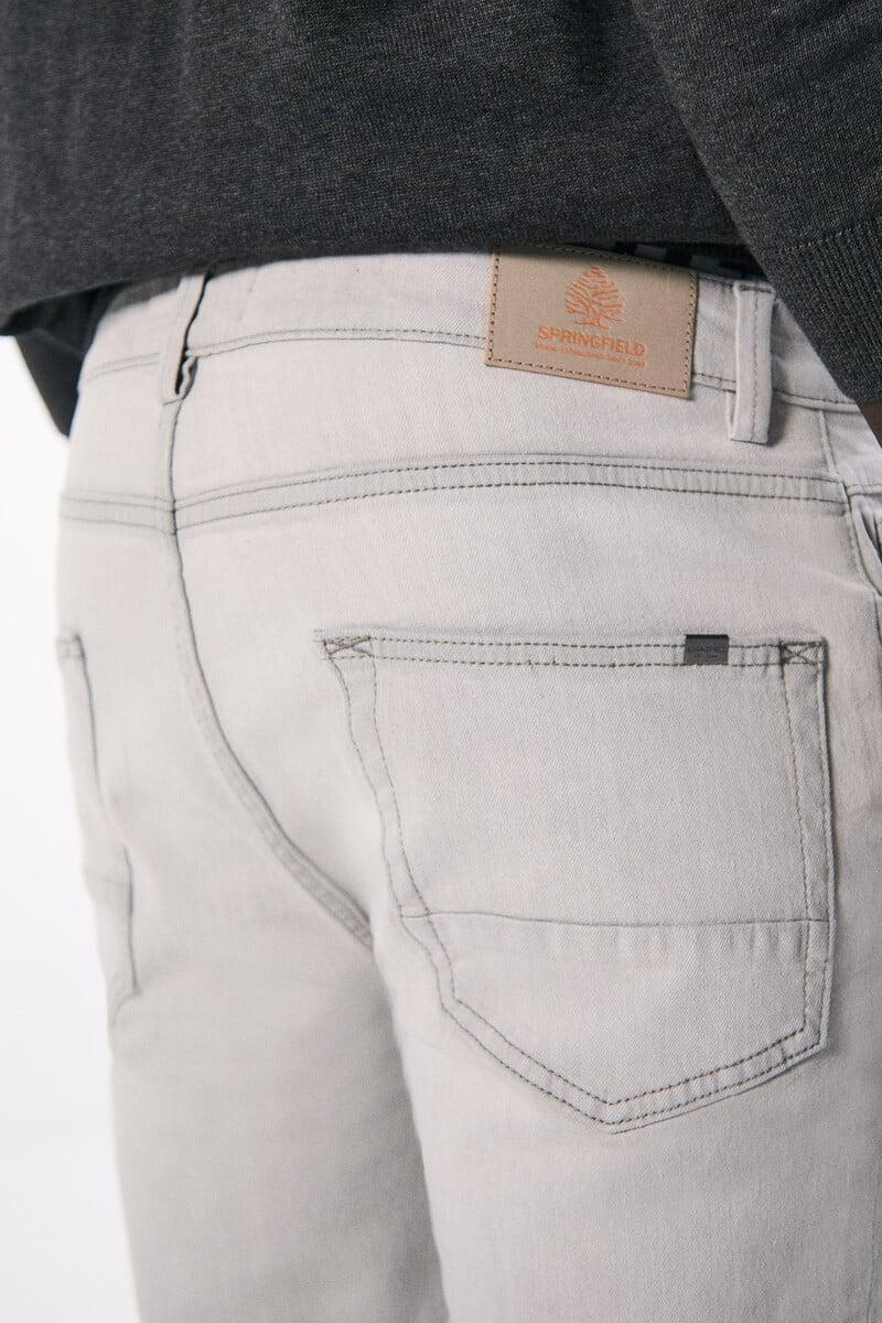 Cortefiel Jeans Skinny Fit Gris Claro