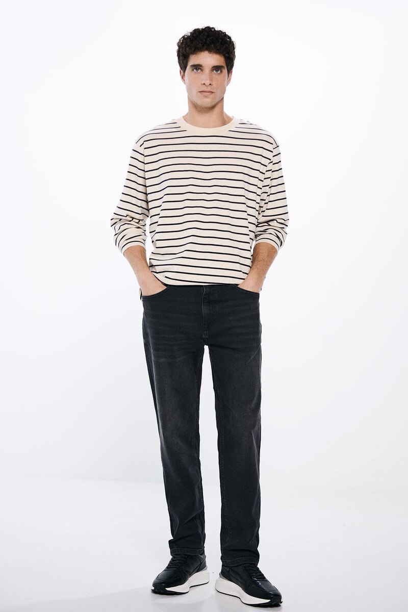 Cortefiel Jeans straight fit negros