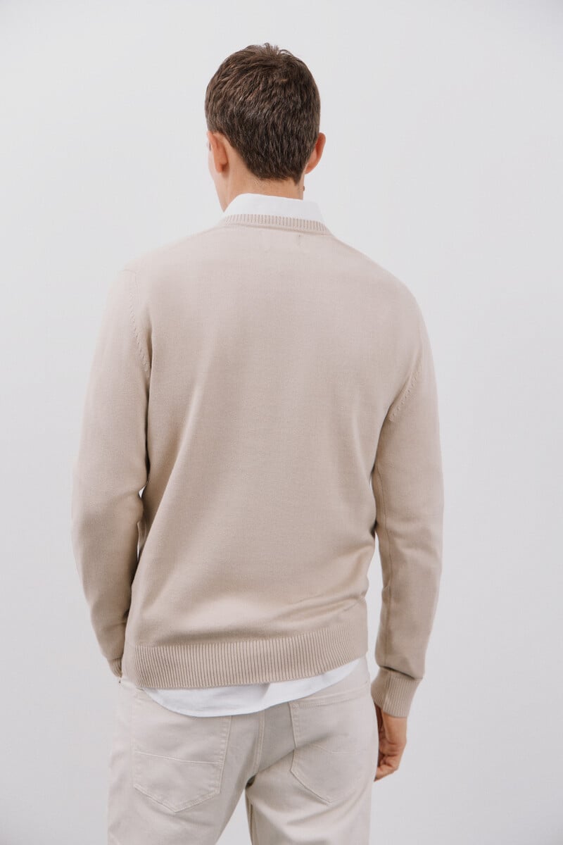 Cortefiel Jersey Algodón Cuello Pico Básico