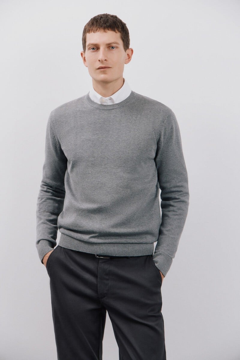 Cortefiel Jersey Algodón Cuello Redondo Básico