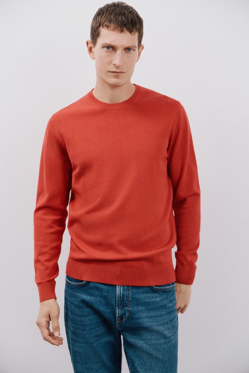 Cortefiel Jersey Algodón Cuello Redondo Básico