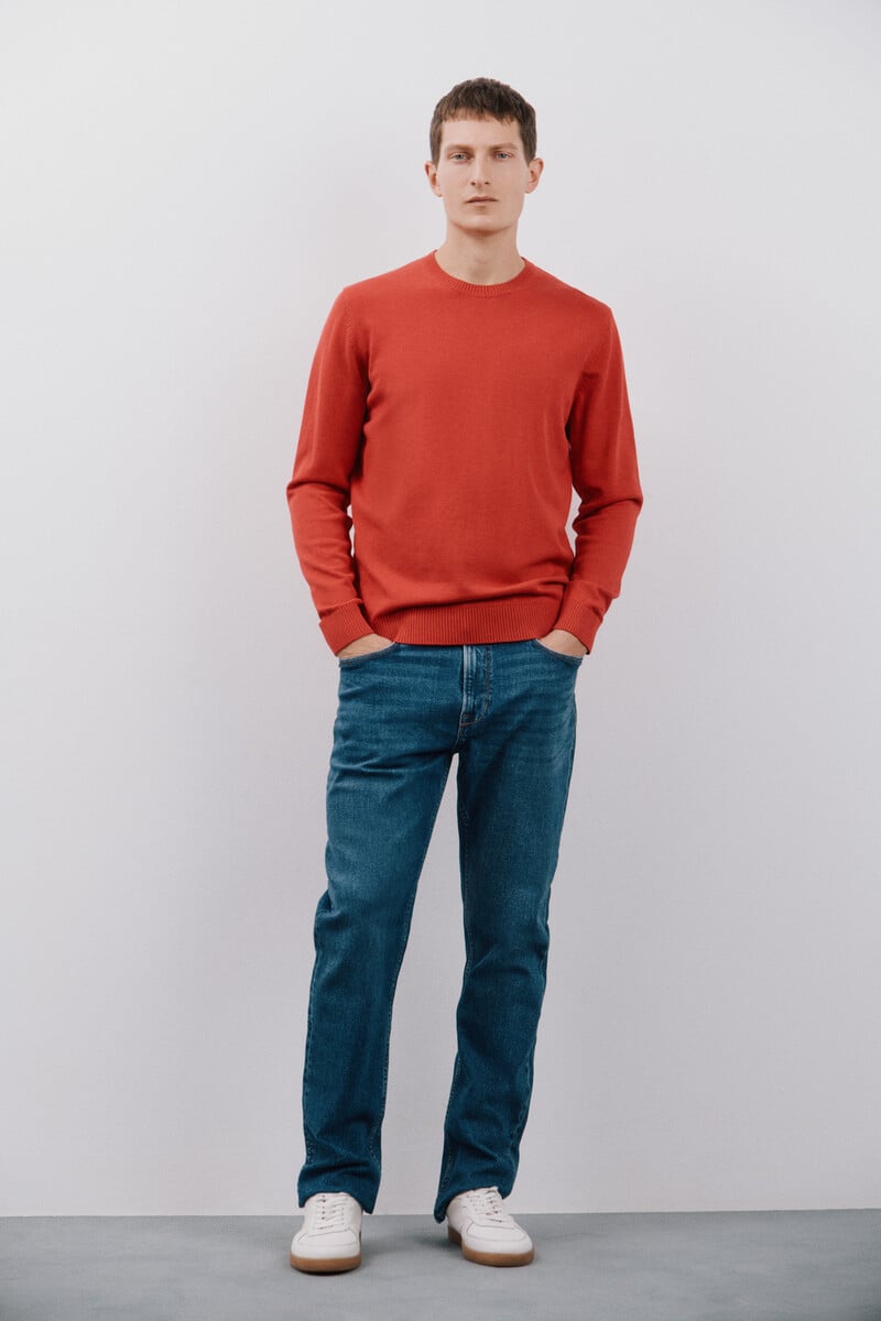 Cortefiel Jersey Algodón Cuello Redondo Básico