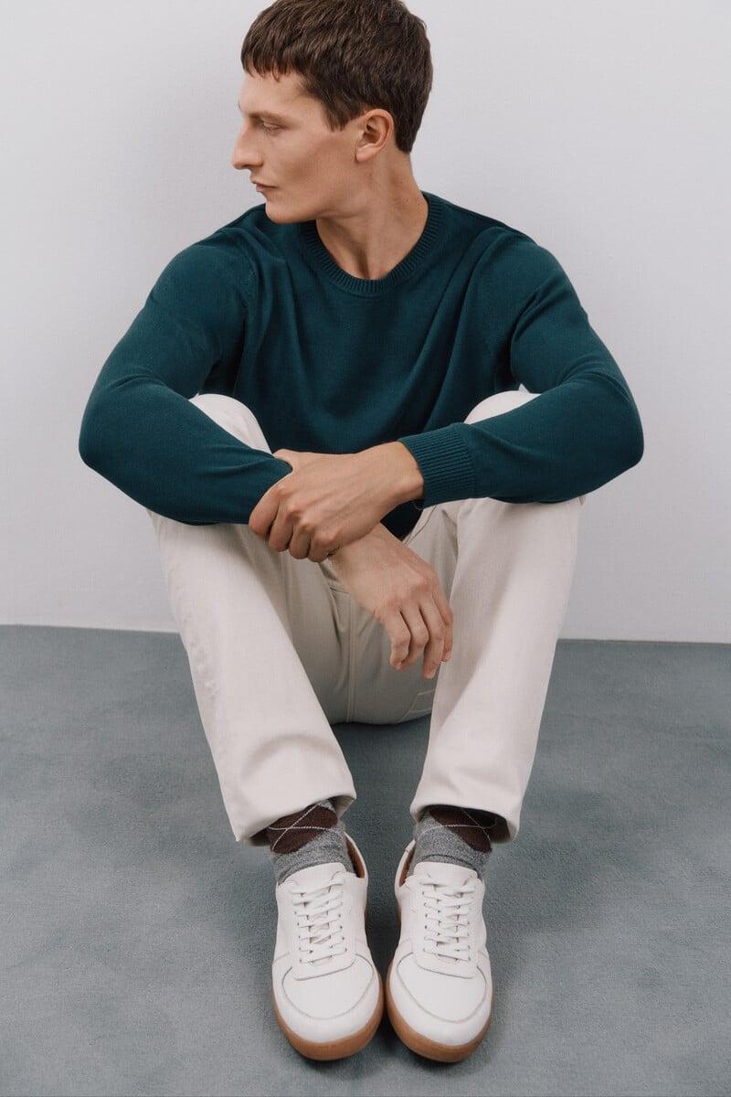 Cortefiel Jersey algodón cuello redondo básico