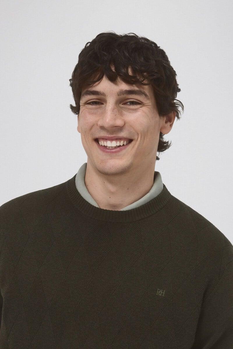 Cortefiel Jersey Algodón Seda Cashmere Rombos