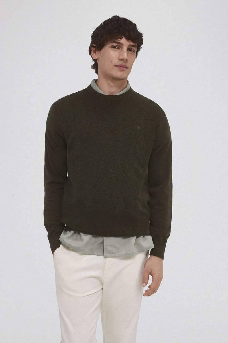 Cortefiel Jersey Algodón Seda Cashmere Rombos