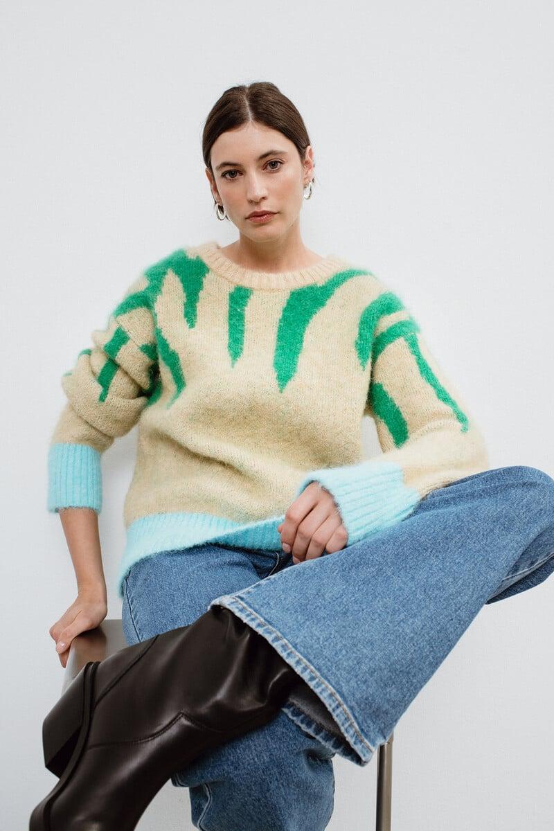 Cortefiel Jersey Animal Print Multicolor