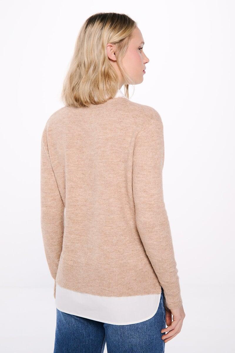 Cortefiel Jersey Combinado Escote Pico