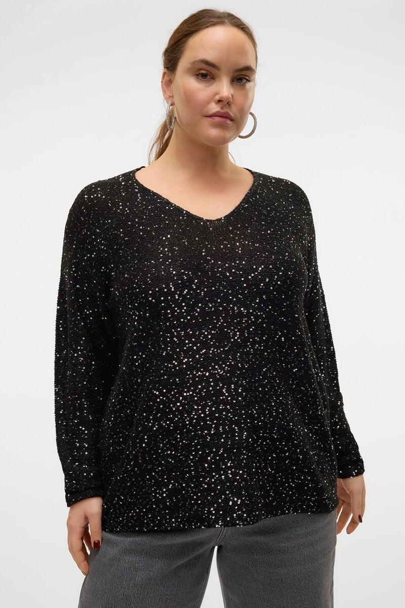 Cortefiel Jersey Con Lentejuelas Talla Grande