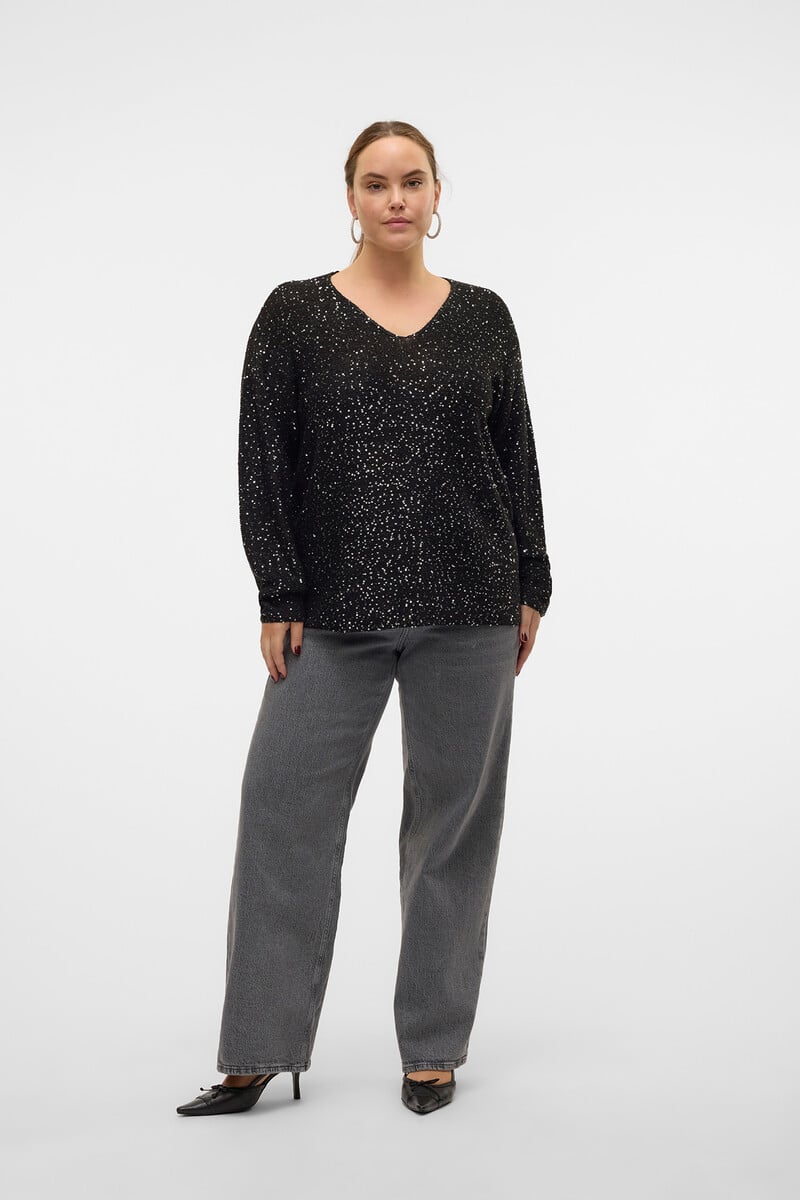 Cortefiel Jersey Con Lentejuelas Talla Grande