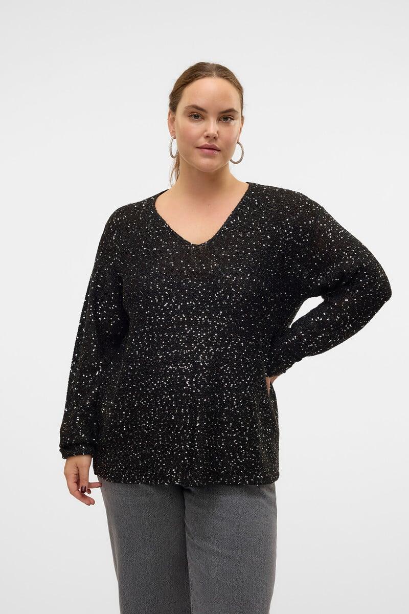 Cortefiel Jersey Con Lentejuelas Talla Grande