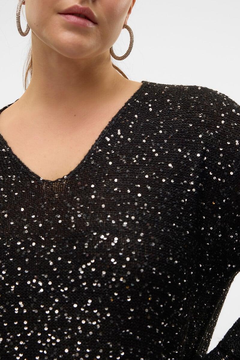 Cortefiel Jersey con lentejuelas talla grande